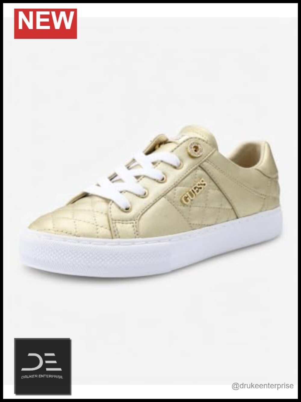 Women's Quilted Faux Leather Lace-Up Fashion Sneakers Cushioned Comfort